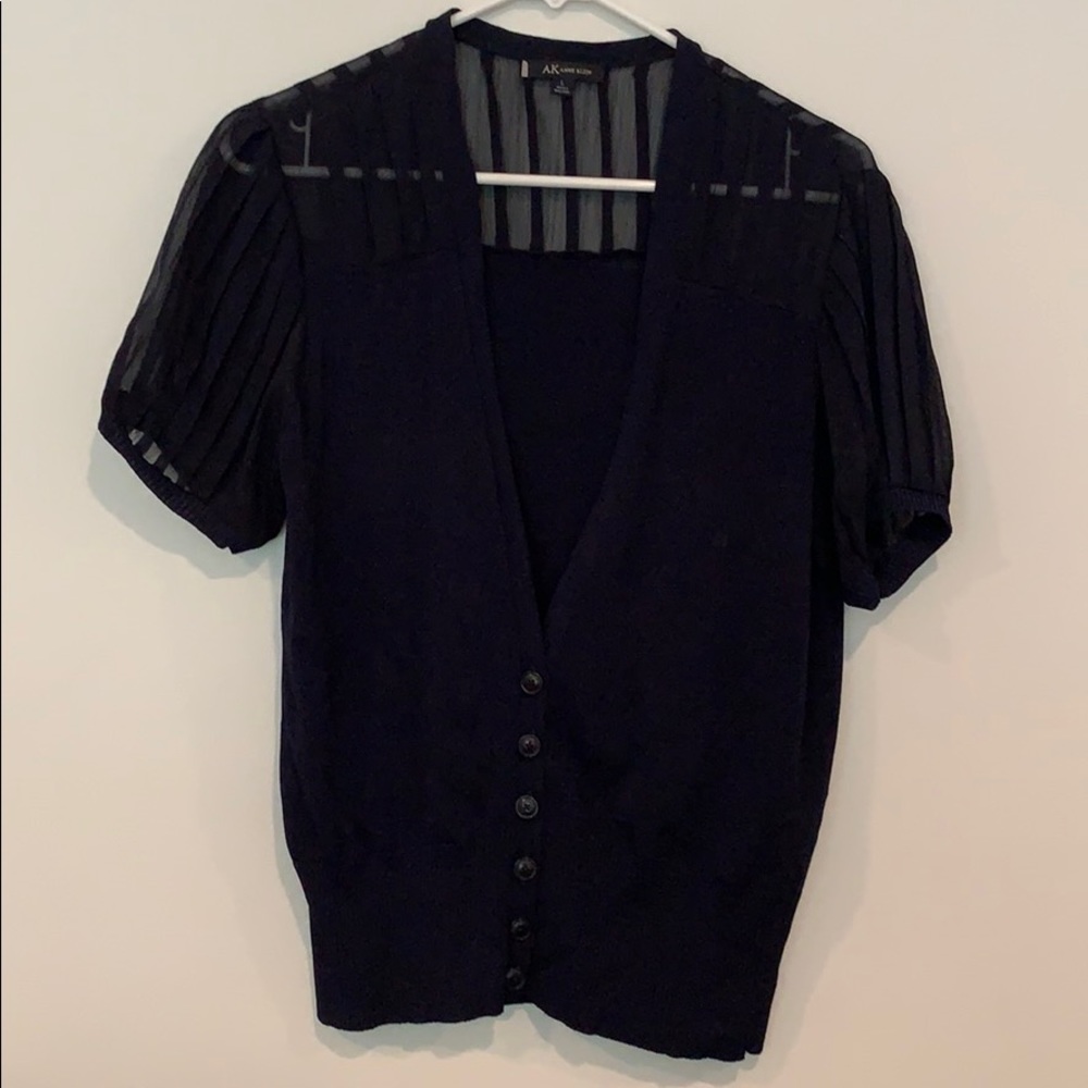 Anne Klein navy shirt sleeve cardigan